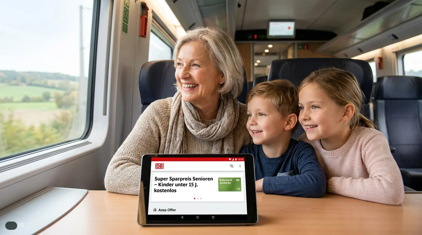 Symbolbild zu „Bahnfahren mit Enkeln: So reisen Kinder unter 15 Jahren komplett kostenlos" — KI-generiert.