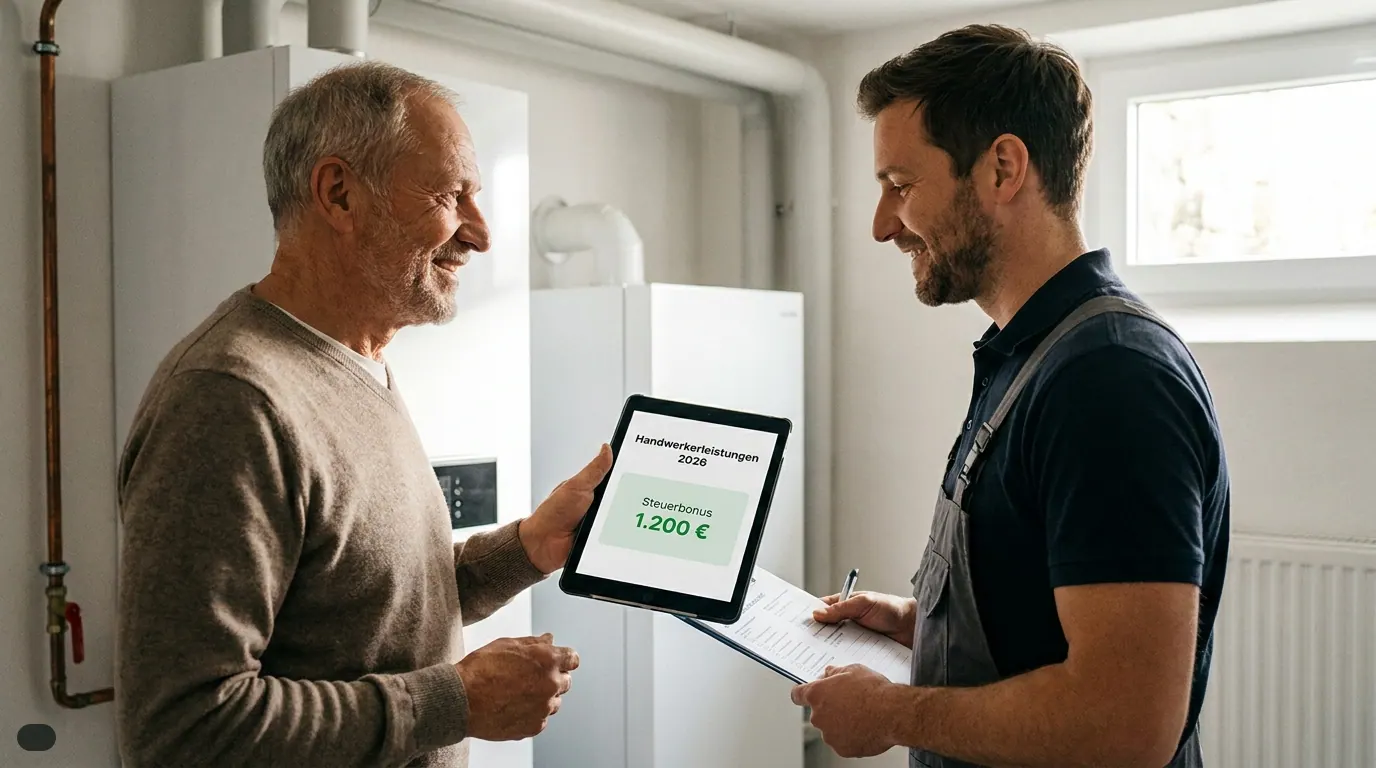 Symbolbild zu „Handwerkerleistungen absetzen: So sparen Rentner 2026 bei der Heizungswartung" — KI-generiert.