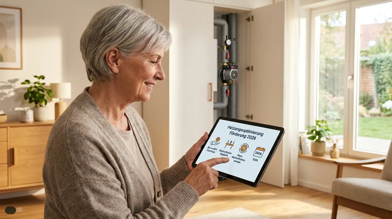Symbolbild zu „Heizungsoptimierung Förderung: So erhalten Rentner 2026 bis zu 80 % Zuschuss" — KI-generiert.