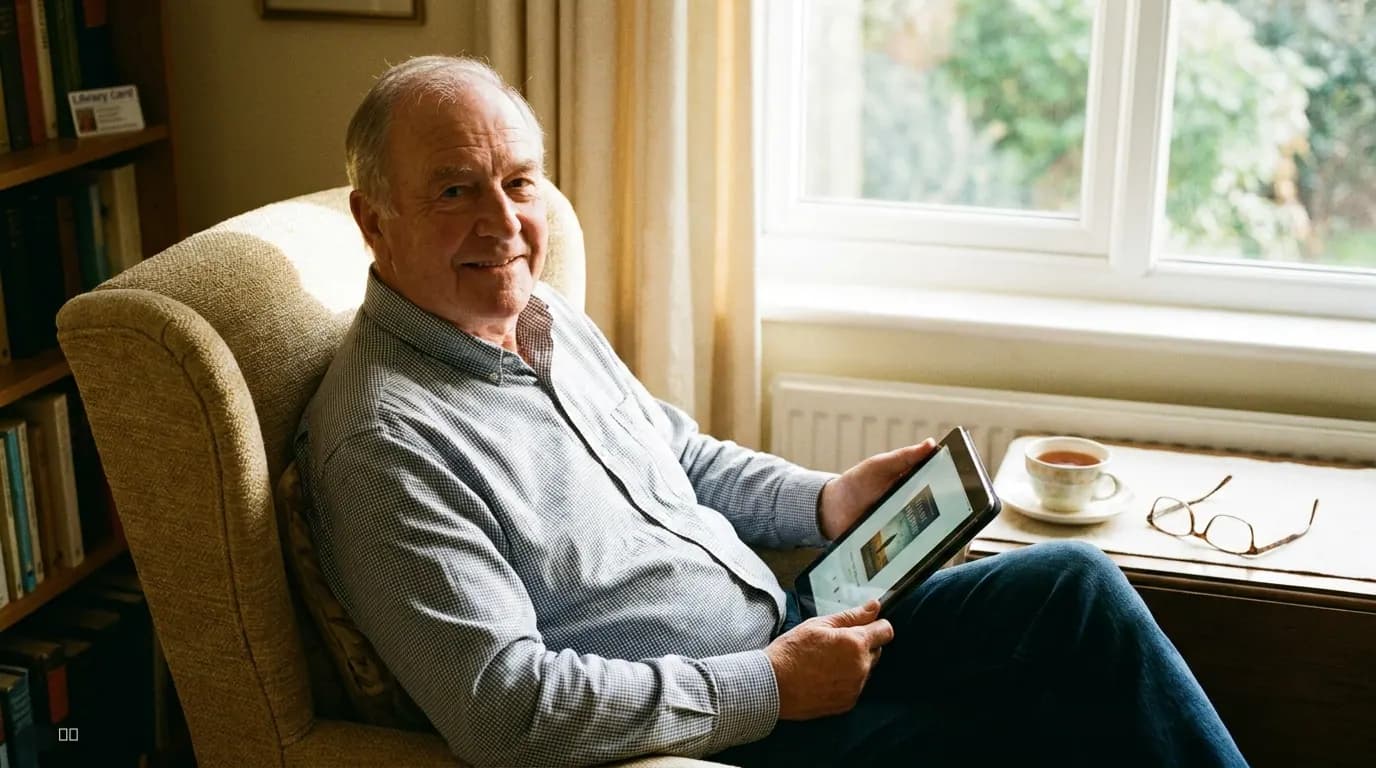 Symbolbild zu „Onleihe für Senioren: So nutzen Sie die E-Book-Flatrate für 10 Euro im Jahr" — KI-generiert.