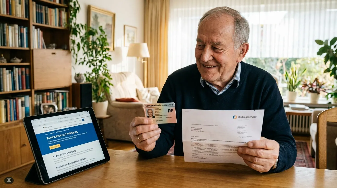 Symbolbild zu „Rundfunkbeitrag Ermäßigung: So nutzen Hörgeschädigte das Merkzeichen RF" — KI-generiert.