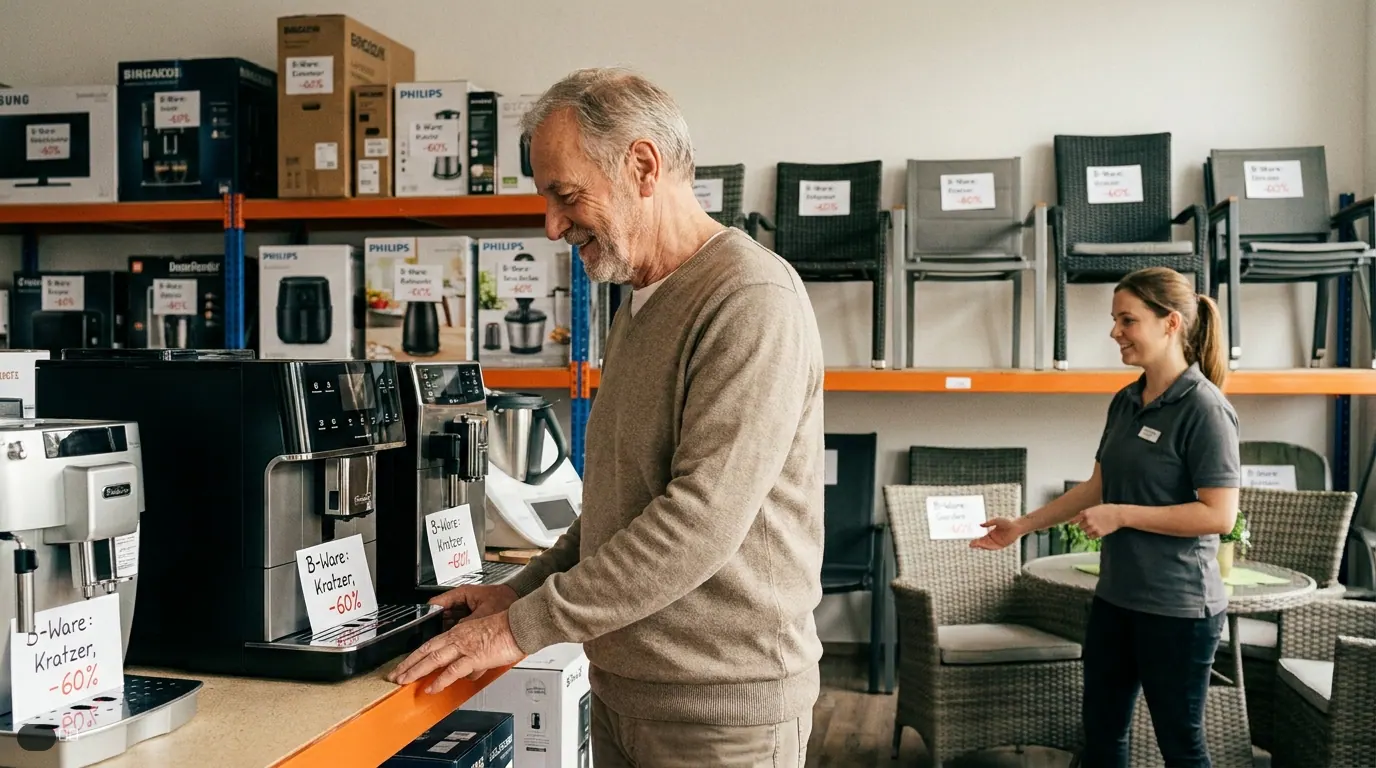 Symbolbild zu „Sonderpostenmarkt Haushalt: So sparen Sie 60 % bei Marken-Elektrogeräten" — KI-generiert.